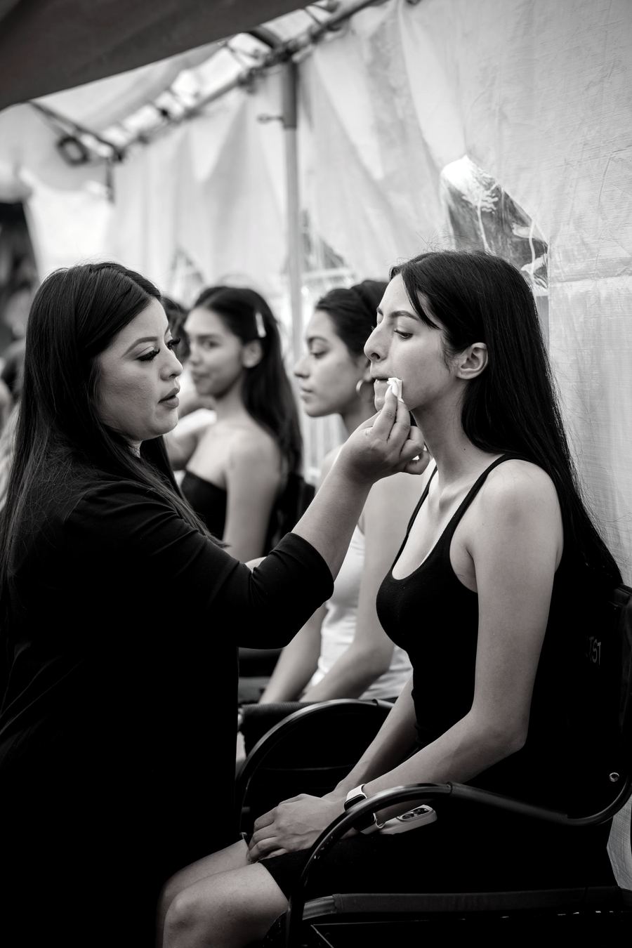 Makeup artistry application in progress
